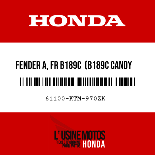 image de 61100-KTM-970ZK FENDER A, FR B189C  (B189C CANDY CARIBBEAN BLUE SEA)