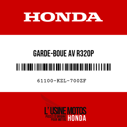 image de 61100-KZL-700ZF GARDE-BOUE AV R320P