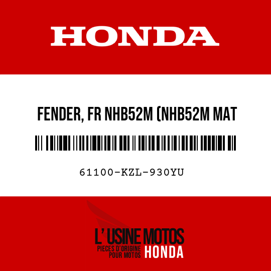 image de 61100-KZL-930YU FENDER, FR NHB52M (NHB52M MAT CARBONIUM GRAY METALLIC)