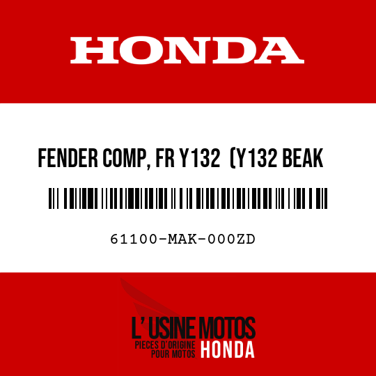 image de 61100-MAK-000ZD FENDER COMP, FR Y132  (Y132 BEAK YELLOW)