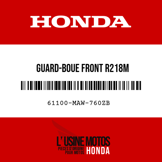 image de 61100-MAW-760ZB GUARD-BOUE FRONT R218M