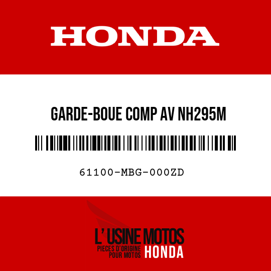 image de 61100-MBG-000ZD GARDE-BOUE COMP AV NH295M 