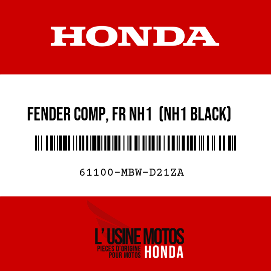 image de 61100-MBW-D21ZA FENDER COMP, FR NH1  (NH1 BLACK)