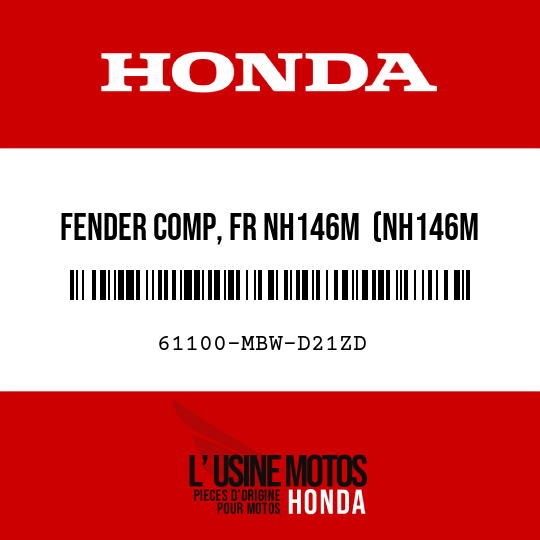 image de 61100-MBW-D21ZD FENDER COMP, FR NH146M  (NH146M ACCURATE SILVER METALLIC)