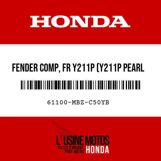 image de 61100-MBZ-C50YB FENDER COMP, FR Y211P (Y211P PEARL SPRINT YELLOW)