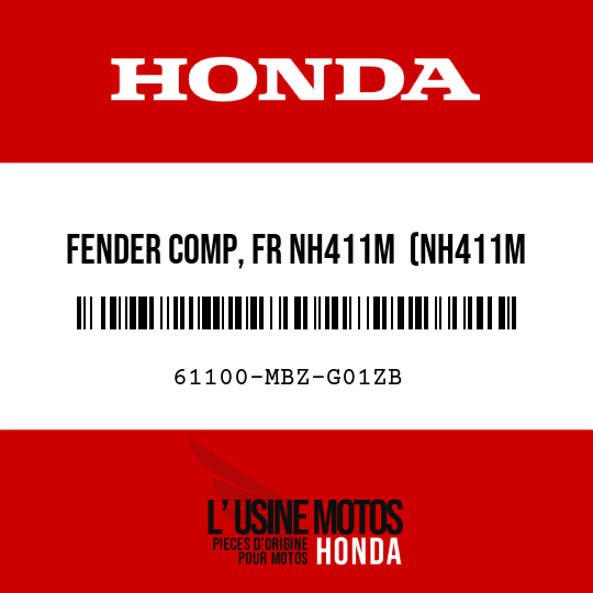 image de 61100-MBZ-G01ZB FENDER COMP, FR NH411M  (NH411M FORCE SILVER METALLIC)