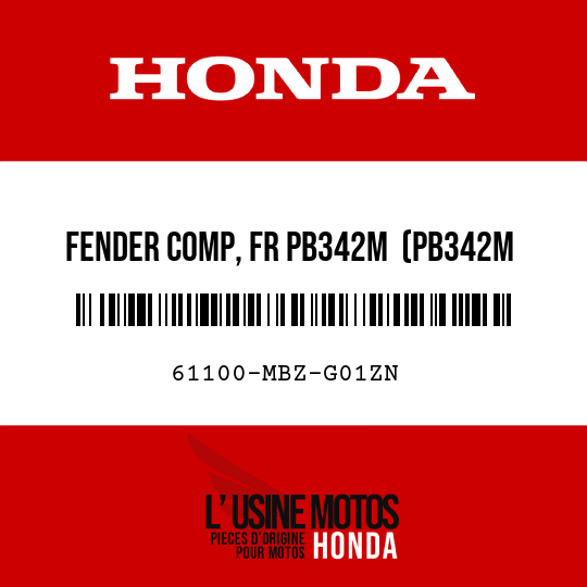 image de 61100-MBZ-G01ZN FENDER COMP, FR PB342M  (PB342M NORTH POLE BLUE METALLIC)
