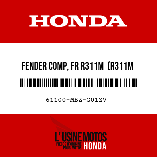 image de 61100-MBZ-G01ZV FENDER COMP, FR R311M  (R311M EMERGENCY RED METALLIC)