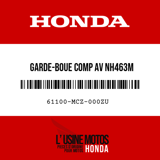 image de 61100-MCZ-000ZU GARDE-BOUE COMP AV NH463M 
