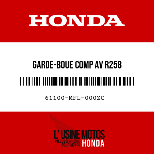 image de 61100-MFL-000ZC GARDE-BOUE COMP AV R258