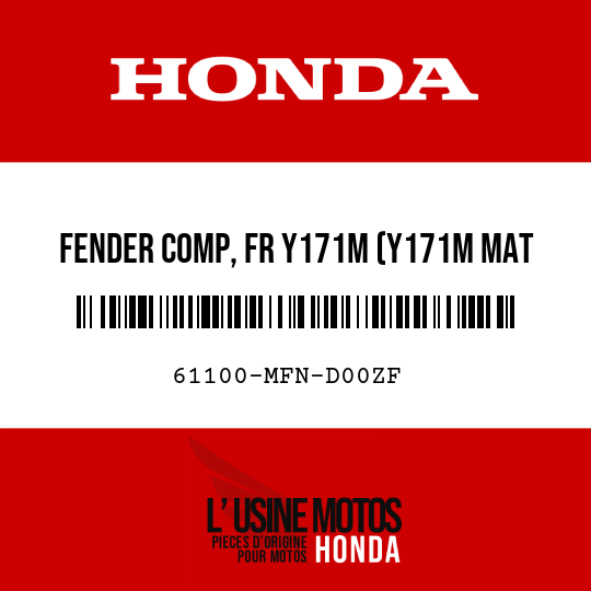 image de 61100-MFN-D00ZF FENDER COMP, FR Y171M (Y171M MAT VANGUARD BEIGE METALLIC)