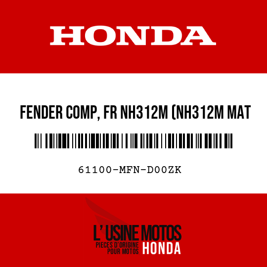image de 61100-MFN-D00ZK FENDER COMP, FR NH312M (NH312M MAT CYNOS GRAY METALLIC)