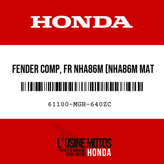 image de 61100-MGH-640ZC FENDER COMP, FR NHA86M (NHA86M MAT BALLISTIC BLACK METALLIC)