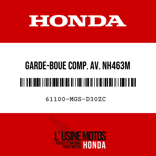 image de 61100-MGS-D30ZC GARDE-BOUE COMP. AV. NH463M