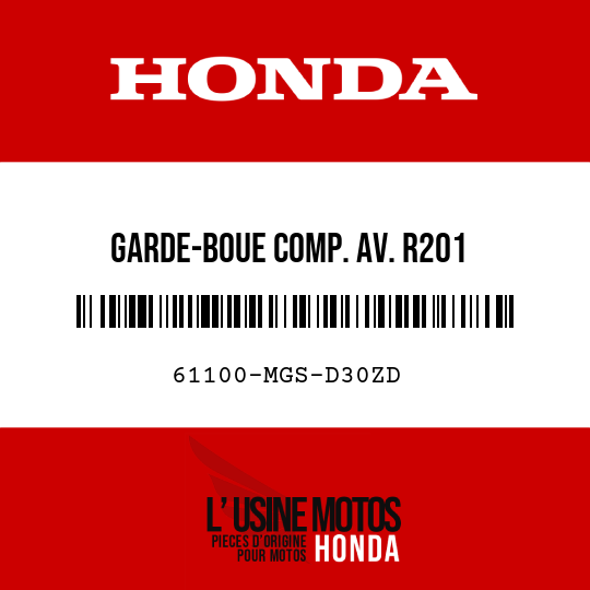 image de 61100-MGS-D30ZD GARDE-BOUE COMP. AV. R201