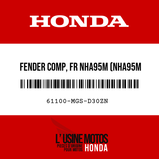 image de 61100-MGS-D30ZN FENDER COMP, FR NHA95M (NHA95M SWORD SILVER METALLIC)