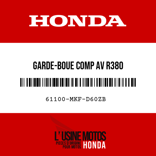 image de 61100-MKF-D60ZB GARDE-BOUE COMP AV R380