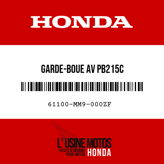image de 61100-MM9-000ZF GARDE-BOUE AV PB215C 