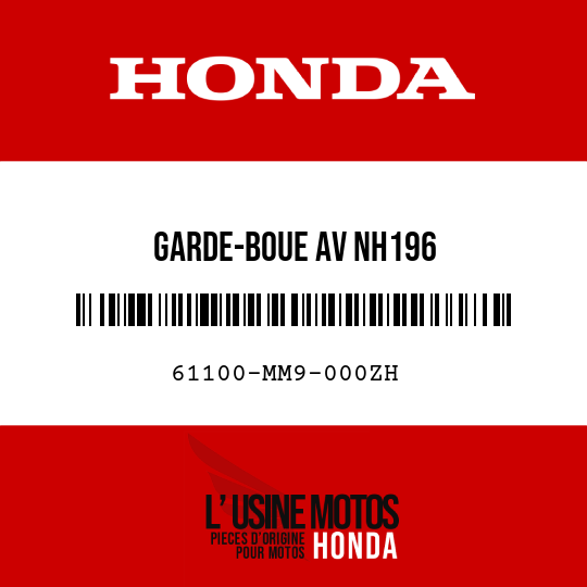image de 61100-MM9-000ZH GARDE-BOUE AV NH196