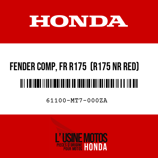 image de 61100-MT7-000ZA FENDER COMP, FR R175  (R175 NR RED)