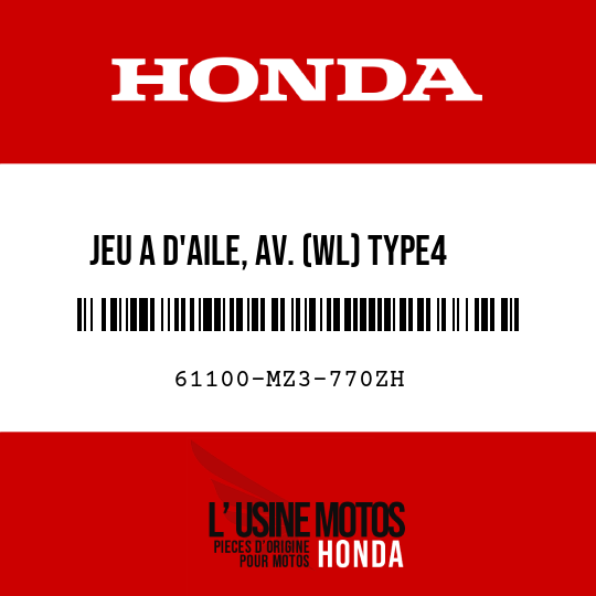 image de 61100-MZ3-770ZH JEU A D'AILE, AV. (WL) TYPE4 
