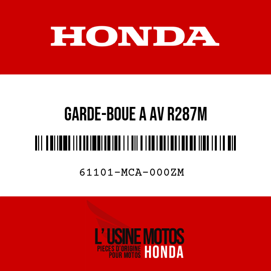image de 61101-MCA-000ZM GARDE-BOUE A AV R287M 
