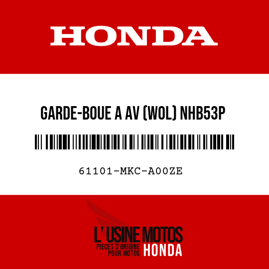 image de 61101-MKC-A00ZE GARDE-BOUE A AV (WOL) NHB53P