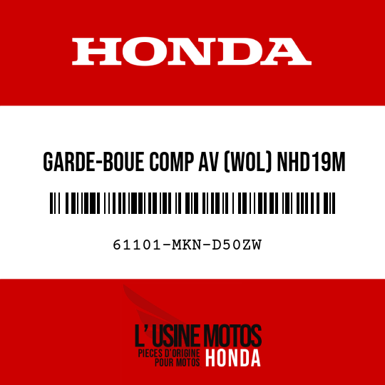 image de 61101-MKN-D50ZW GARDE-BOUE COMP AV (WOL) NHD19M