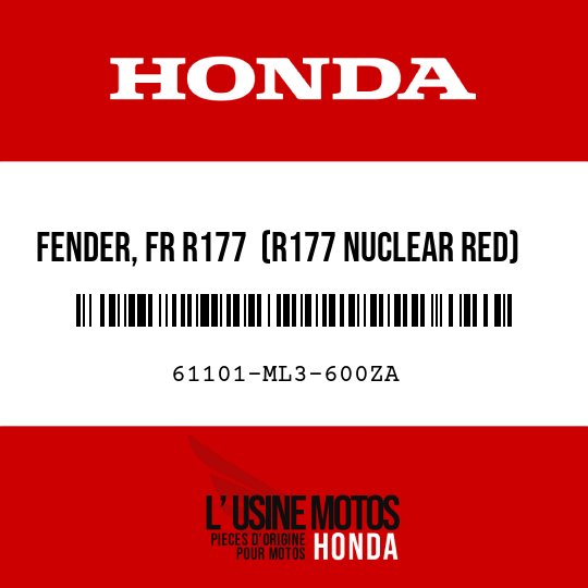 image de 61101-ML3-600ZA FENDER, FR R177  (R177 NUCLEAR RED)