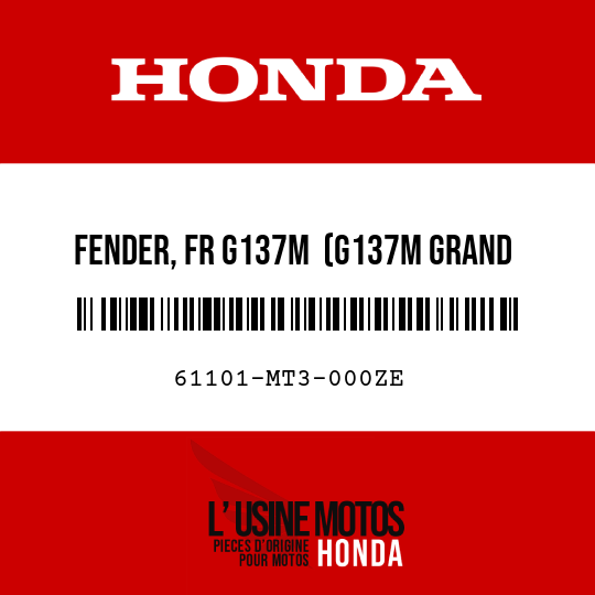 image de 61101-MT3-000ZE FENDER, FR G137M  (G137M GRAND GREEN METALLIC)