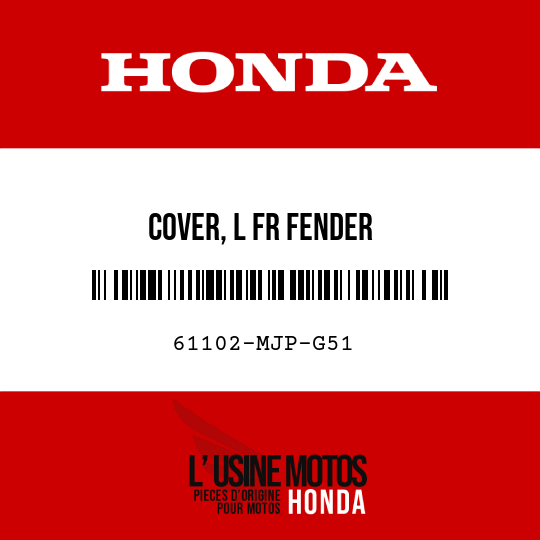 image de 61102-MJP-G51 COVER, L FR FENDER