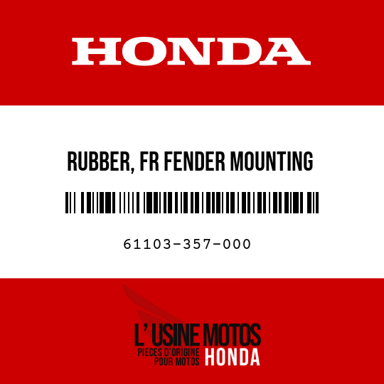 image de 61103-357-000 RUBBER, FR FENDER MOUNTING