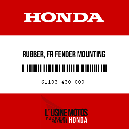 image de 61103-430-000 RUBBER, FR FENDER MOUNTING