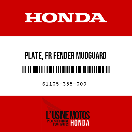 image de 61105-355-000 PLATE, FR FENDER MUDGUARD