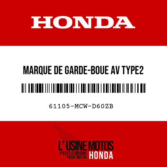image de 61105-MCW-D60ZB MARQUE DE GARDE-BOUE AV TYPE2