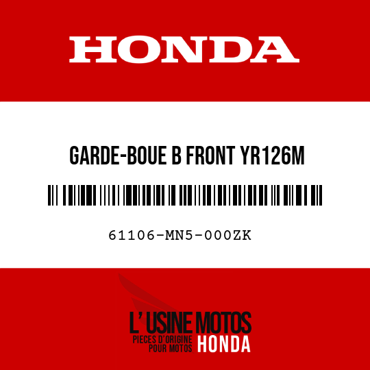image de 61106-MN5-000ZK GARDE-BOUE B FRONT YR126M
