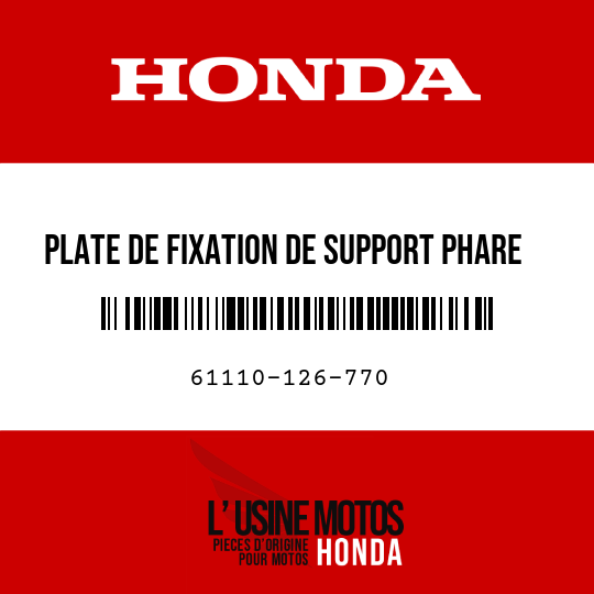 image de 61110-126-770 PLATE DE FIXATION DE SUPPORT PHARE