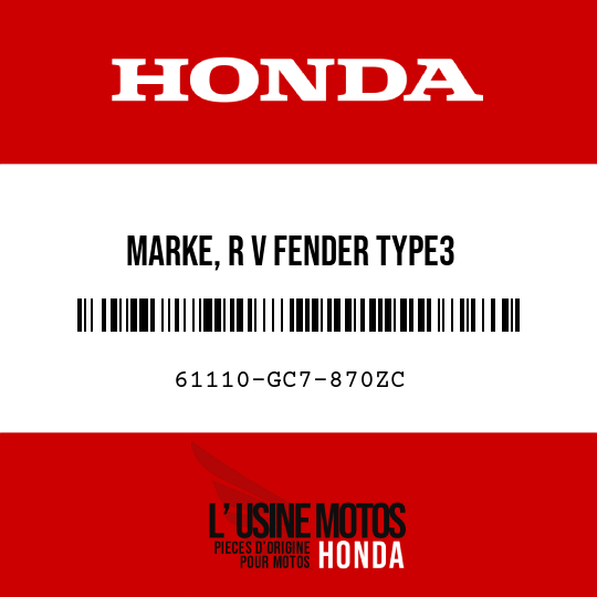image de 61110-GC7-870ZC MARKE, R V FENDER TYPE3