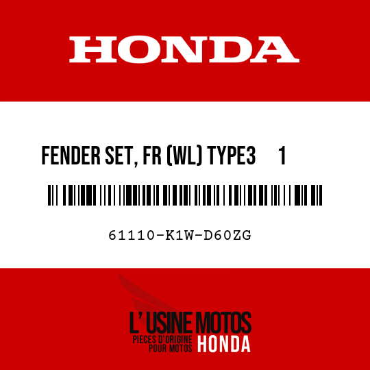 image de 61110-K1W-D60ZG FENDER SET, FR (WL) TYPE3     1 (TYPE3     1 )