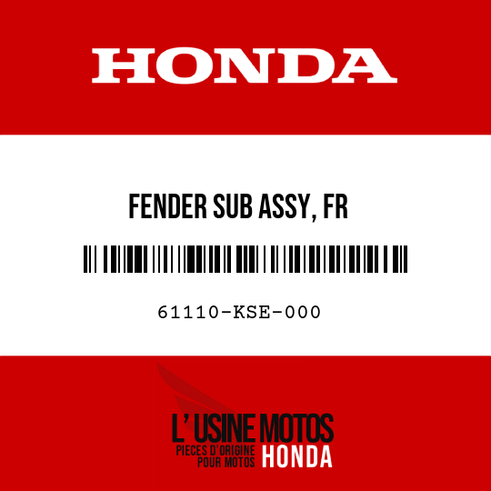 image de 61110-KSE-000 FENDER SUB ASSY, FR