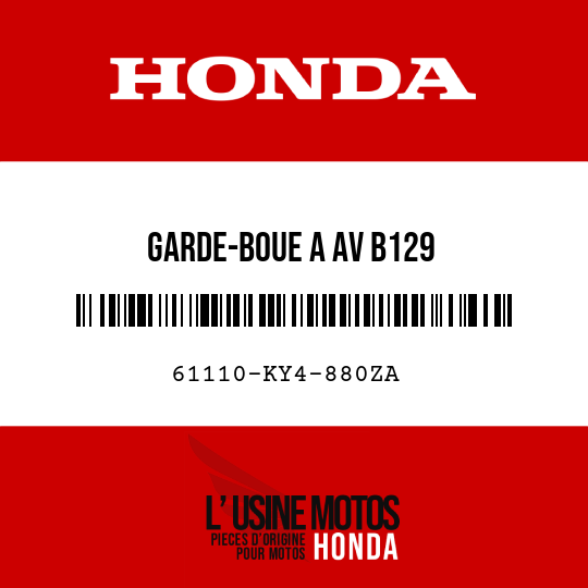 image de 61110-KY4-880ZA GARDE-BOUE A AV B129 