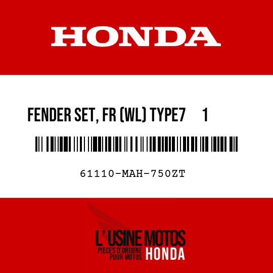 image de 61110-MAH-750ZT FENDER SET, FR (WL) TYPE7     1  (TYPE7     1 )
