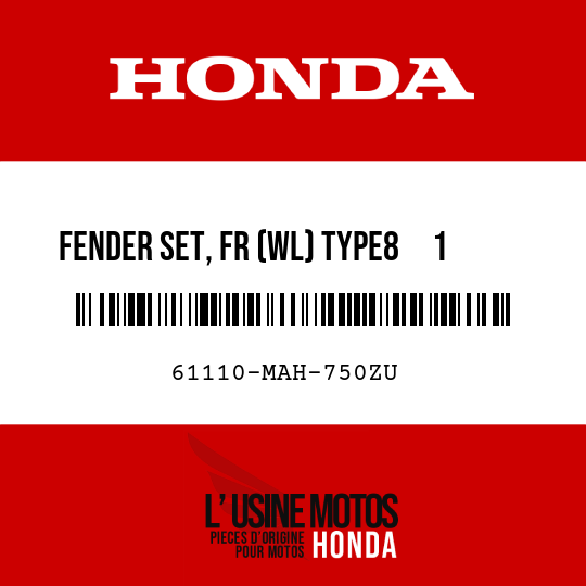 image de 61110-MAH-750ZU FENDER SET, FR (WL) TYPE8     1  (TYPE8     1 )