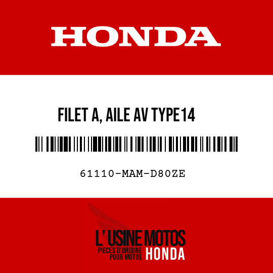 image de 61110-MAM-D80ZE FILET A, AILE AV TYPE14 