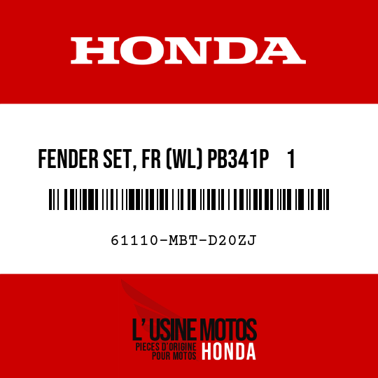 image de 61110-MBT-D20ZJ FENDER SET, FR (WL) PB341P    1  (PB341P    1 PEARL BREEZY BLUE)