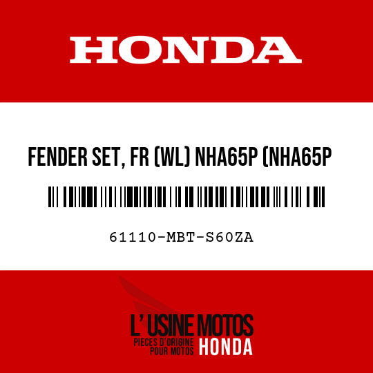 image de 61110-MBT-S60ZA FENDER SET, FR (WL) NHA65P (NHA65P PEARL CONCOURS BLACK)