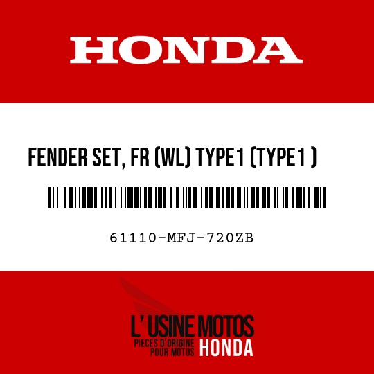 image de 61110-MFJ-720ZB FENDER SET, FR (WL) TYPE1 (TYPE1 )
