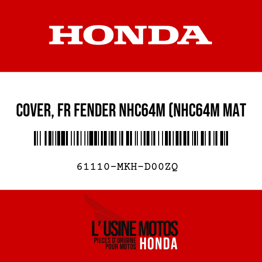 image de 61110-MKH-D00ZQ COVER, FR FENDER NHC64M (NHC64M MAT IRIDIUM GRAY METALLIC)