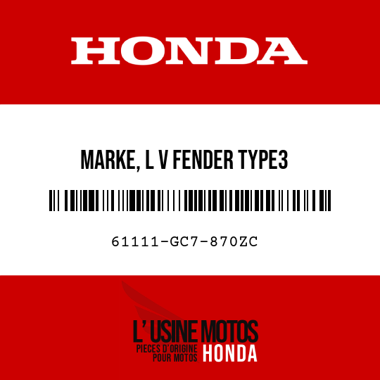 image de 61111-GC7-870ZC MARKE, L V FENDER TYPE3