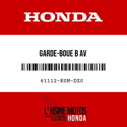 image de 61112-K0N-DZ0 GARDE-BOUE B AV